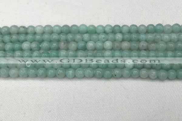 CAM1685 15.5 inches 4mm round natural amazonite beads wholesale