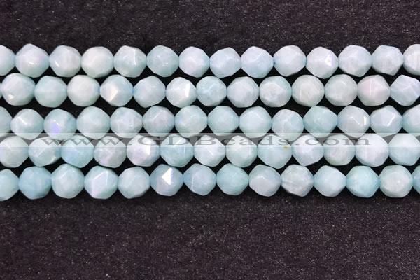 CAM1707 15.5 inches 10mm faceted nuggets amazonite gemstone beads