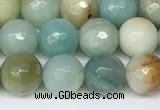 CAM1746 15.5 inches 8mm faceted round amazonite beads wholesale