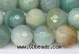 CAM1747 15.5 inches 10mm faceted round amazonite beads wholesale