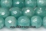 CAM1756 15 inches 8mm faceted round AB-color imitation amazonite agate beads