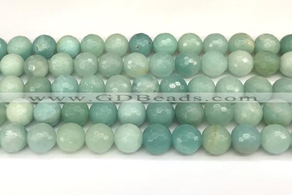 CAM1772 15 inches 10mm faceted round amazonite beads