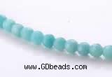 CAM25 4mm  faceted round natural amazonite stone beads Wholesale