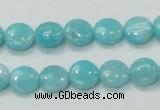 CAM301 15.5 inches 10mm flat round natural peru amazonite beads