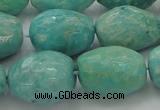 CAM342 15.5 inches 13*18mm faceted nuggets natural peru amazonite beads