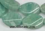 CAM414 15.5 inches 18*25mm twisted oval natural russian amazonite beads