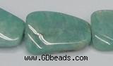 CAM415 22*30mm twisted rectangle natural russian amazonite beads