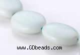 CAM42 15*20mm flat oval natural amazonite beads Wholesale