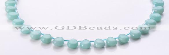 CAM52 8*11mm flat teardrop natural amazonite gemstone beads