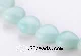 CAM54 heart 12*12mm natural amazonite gemstone beads Wholesale