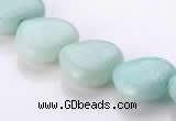 CAM56 16*16mm natural amazonite heart gemstone beads Wholesale