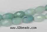 CAM604 15.5 inches 8*12mm faceted rice Chinese amazonite gemstone beads