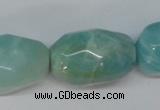 CAM610 15.5 inches 18*28mm faceted nugget Chinese amazonite beads