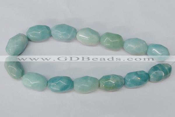 CAM610 15.5 inches 18*28mm faceted nugget Chinese amazonite beads