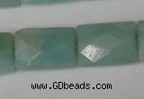 CAM633 15.5 inches 10*14mm faceted rectangle Chinese amazonite beads