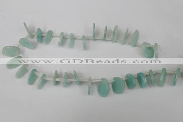 CAM635 Top-drilled 18*22mm leaf Chinese amazonite gemstone beads