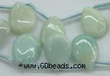 CAM651 Top-drilled 13*18mm flat teardrop amazonite beads