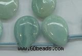 CAM652 Top-drilled 15*20mm flat teardrop amazonite beads