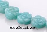 CAM78 5*12mm natural amazonite carved flower beads Wholesale