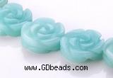 CAM80 5*16mm carved flower natural amazonite beads Wholesale