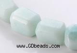 CAM86 16*17mm faceted pebble natural amazonite beads wholesale