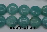 CAM916 15.5 inches 14mm flat round amazonite gemstone beads wholesale