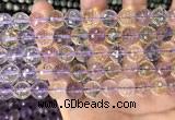 CAN230 15.5 inches 10mm faceted round ametrine gemstone beads