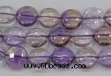 CAN42 15.5 inches 14mm flat round natural ametrine gemstone beads