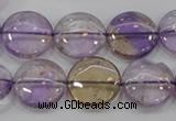 CAN43 15.5 inches 16mm flat round natural ametrine gemstone beads