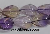 CAN54 15.5 inches 15*20mm twisted oval natural ametrine beads