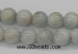 CAQ105 15.5 inches 14mm round AB grade natural aquamarine beads