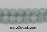 CAQ108 15.5 inches 6mm round A grade natural aquamarine beads