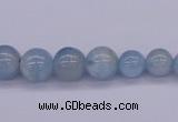 CAQ128 15.5 inches multi-size round natural aquamarine beads wholesale