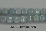 CAQ134 15.5 inches 7*7mm lantern natural aquamarine beads