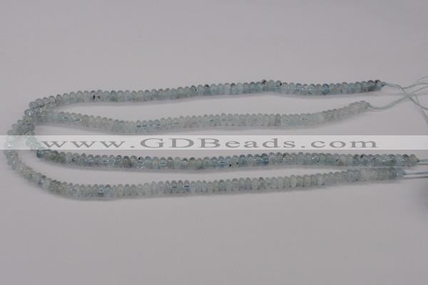 CAQ135 15.5 inches 4*6mm rondelle natural aquamarine beads