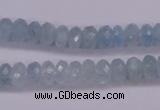 CAQ139 15.5 inches 5*8mm faceted rondelle natural aquamarine beads