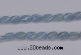 CAQ147 15.5 inches 5*7mm twisted oval natural aquamarine beads