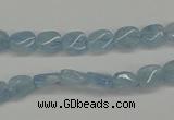 CAQ148 15.5 inches 6*8mm twisted oval natural aquamarine beads