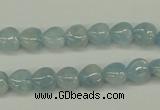 CAQ154 15.5 inches 8*8mm heart natural aquamarine beads