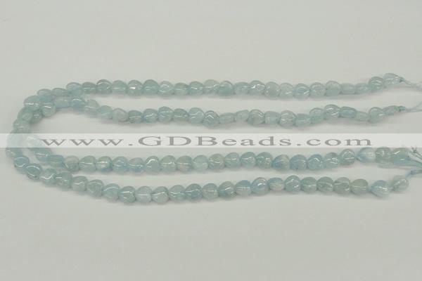 CAQ154 15.5 inches 8*8mm heart natural aquamarine beads