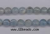 CAQ156 15.5 inches 8mm flat round natural aquamarine beads