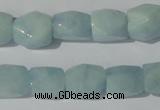 CAQ209 15.5 inches 10*14mm faceted nugget natural aquamarine beads