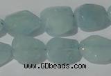 CAQ211 15.5 inches 16*18mm faceted nugget natural aquamarine beads