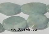 CAQ212 15.5 inches 18*25mm faceted nugget natural aquamarine beads