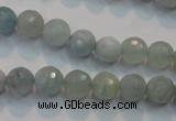 CAQ222 15 inches 6mm faceted round aquamarine beads wholesale