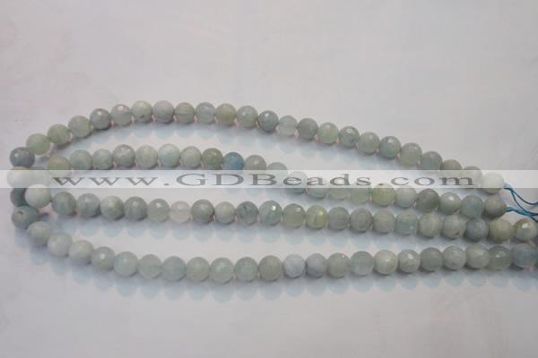 CAQ222 15 inches 6mm faceted round aquamarine beads wholesale