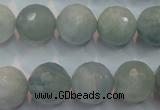 CAQ226 15 inches 14mm faceted round aquamarine beads wholesale