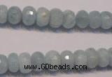 CAQ307 15.5 inches 6*10mm faceted rondelle natural aquamarine beads