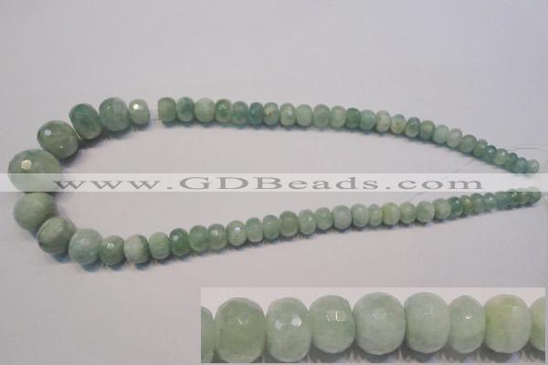 CAQ310 15.5 inches 6*8mm – 15*20mm faceted rondelle aquamarine beads