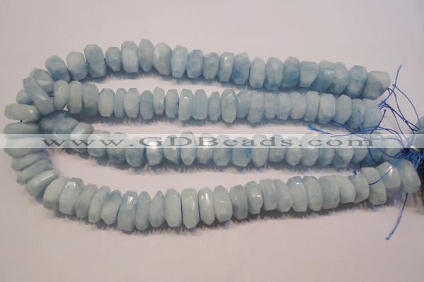 CAQ315 15.5 inches 6*15mm – 10*18mm faceted nuggets aquamarine beads